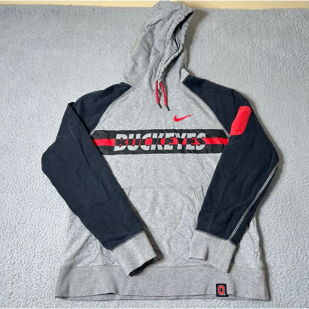 Ohio State Buckeyes Hoodie Womens L Gray Nike Pullover NCAA College‎ School